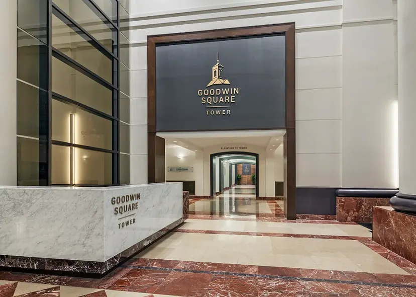 Goodwin Square Tower marble reception desk